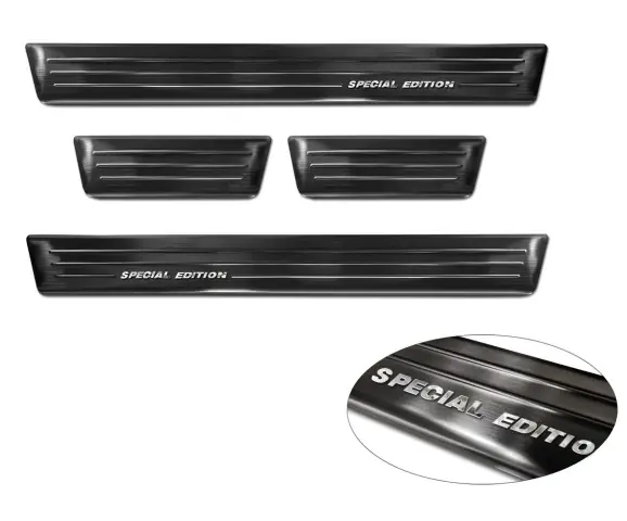 Nakładki progowe, VW Polo VI, 2017- , Hatchback, Black | Szybka dostawa